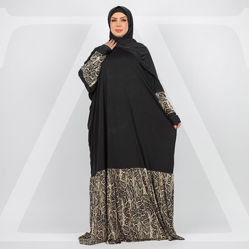 Practical Saudi Jersey  prayer dress with headscarf