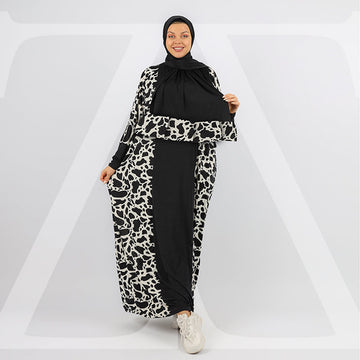 Practical Saudi Jersey prayer dress with headscarf