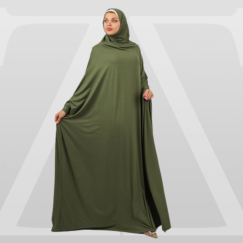Practical  Bahraini prayer dress with headscarf- plain
