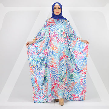Dubai Silky Satin Jalabiya - Printed