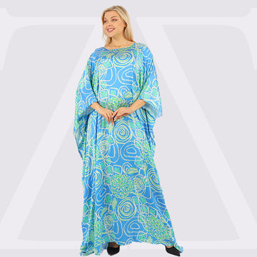 Dubai Silky Satin Jalabiya - Printed