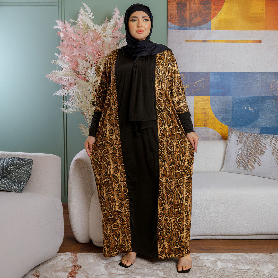 Practical Saudi Jersey  prayer dress with headscarf