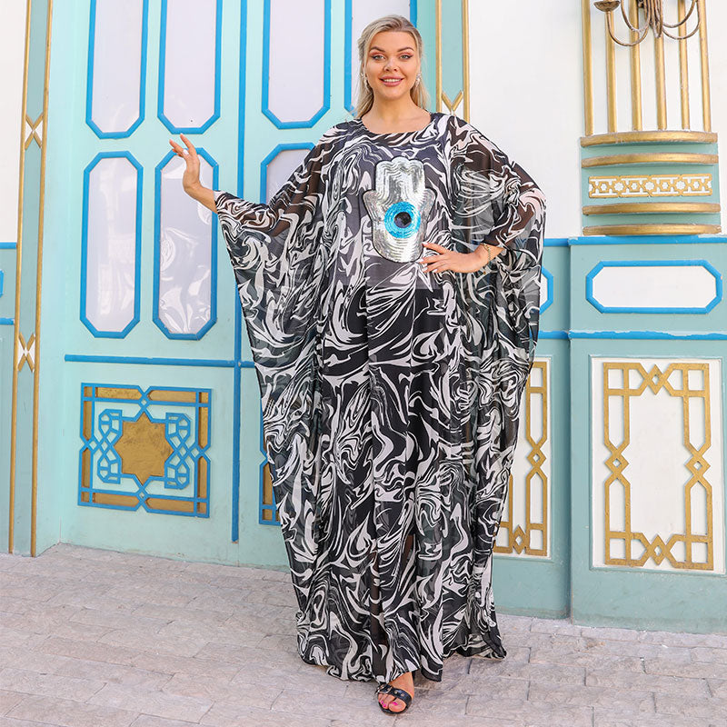 Dubai  Chiffon Jalabiya- Embroidered
