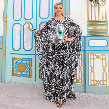 Dubai  Chiffon Jalabiya- Embroidered