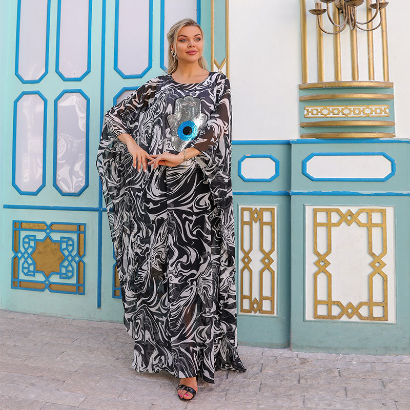 Dubai  Chiffon Jalabiya- Embroidered
