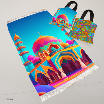 سجادة صلاة + شنطة توت باج (مطبوع)