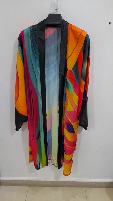 Silky Satin Cardigan-Printed