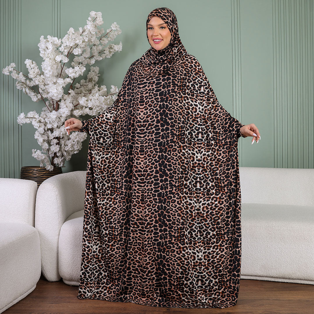 Practical  Kuwaiti Jersey prayer dress  with headscarf