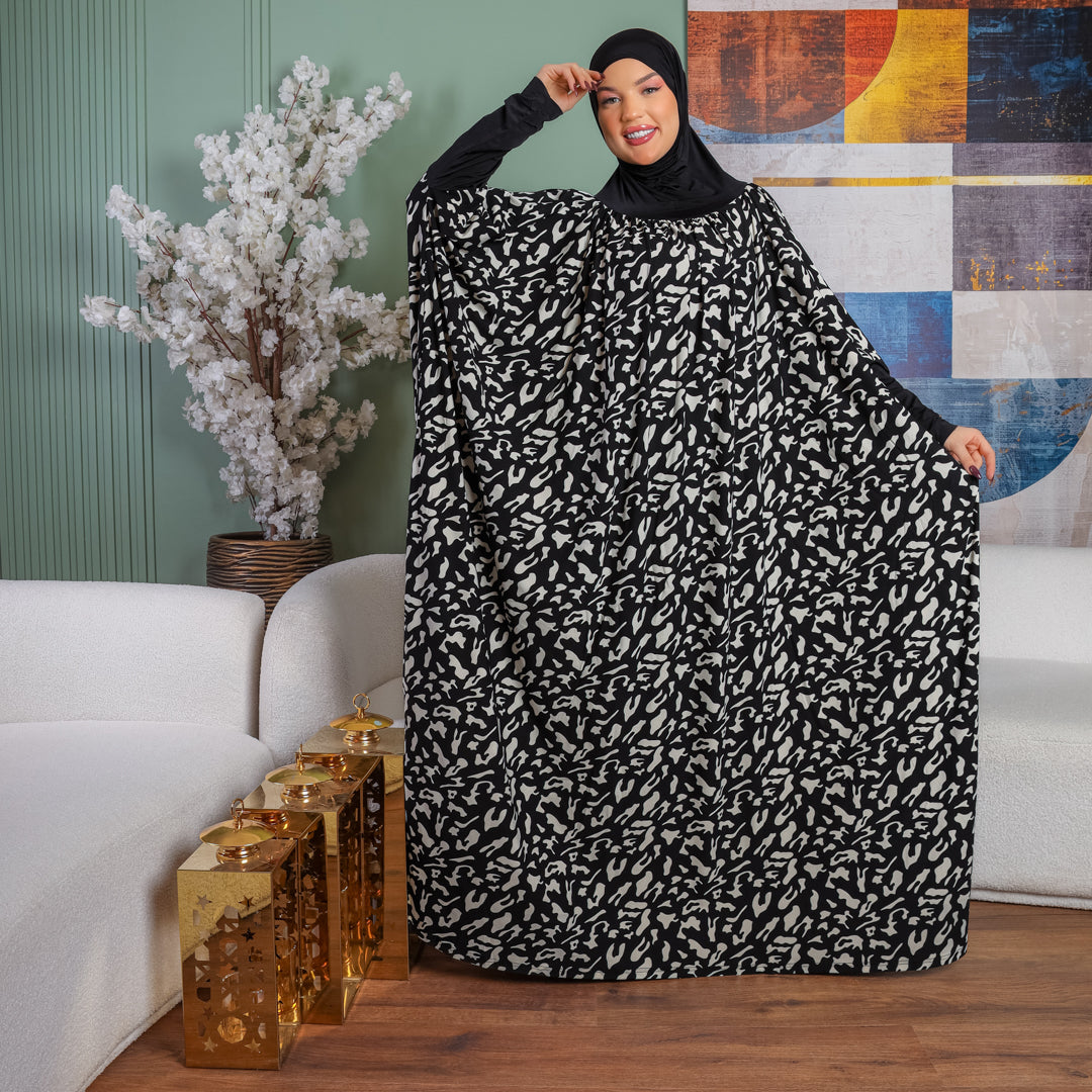 ثوب صلاة كريب كويتي عملي مع غطاء الرأس