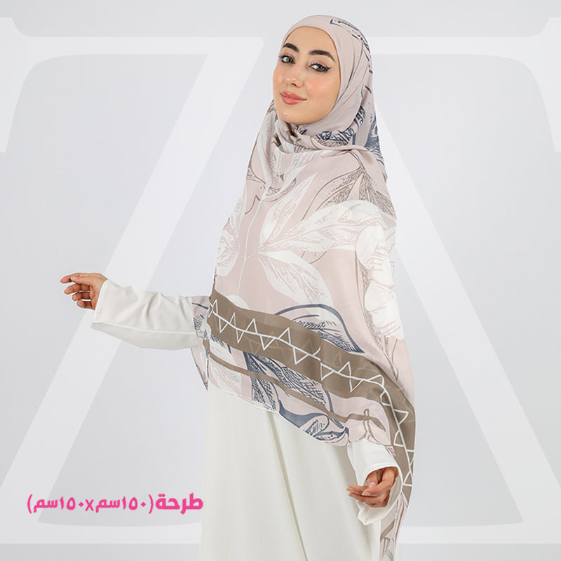 طرحة شيفون مربع - مطبوع