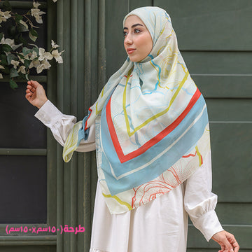 طرحة شيفون مربع - مطبوع