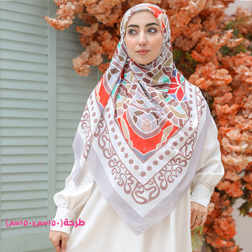 طرحة شيفون مربع - مطبوع