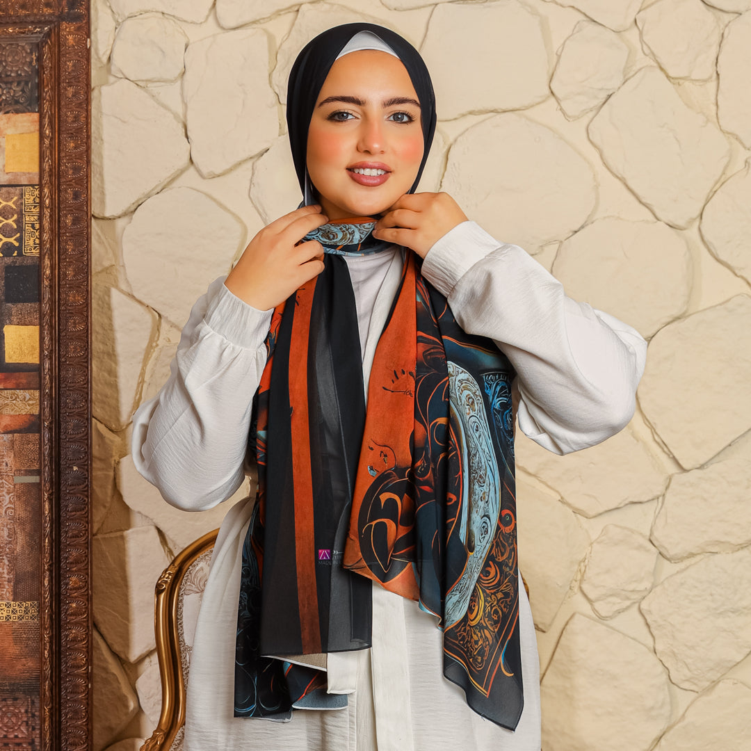 طرحة شيفون - مطبوع