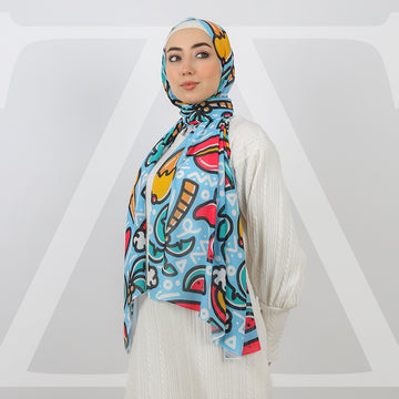 Mini Chiffon Hijab -Printed