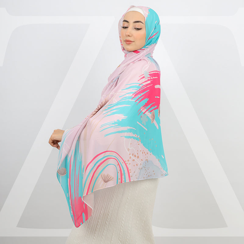 Mini Chiffon Hijab -Printed