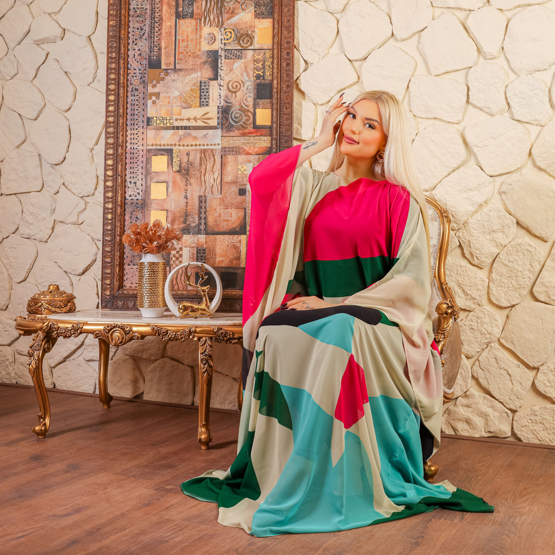 Dubai Chiffon Jalabiya- Printed