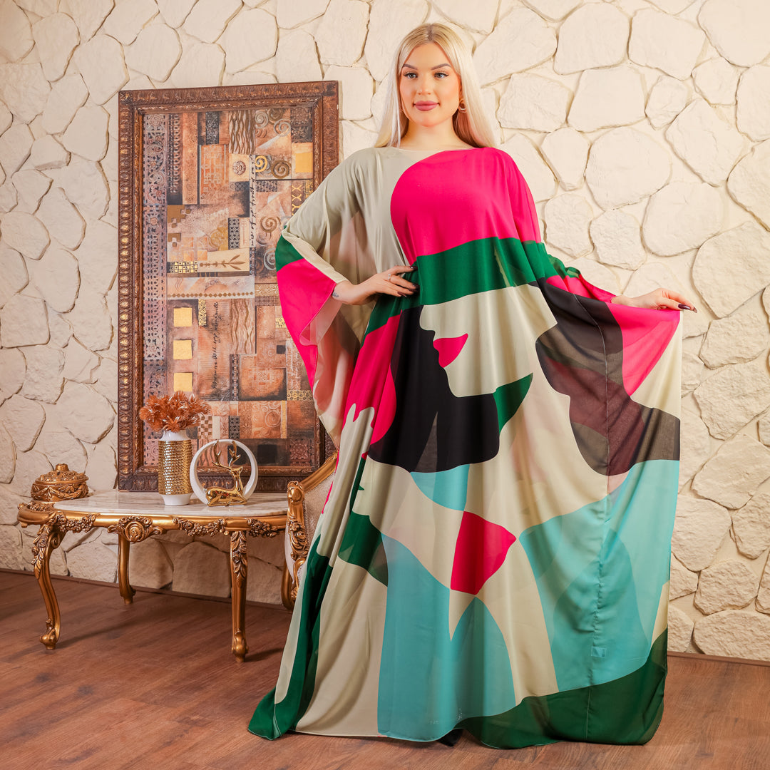 Dubai Chiffon Jalabiya- Printed