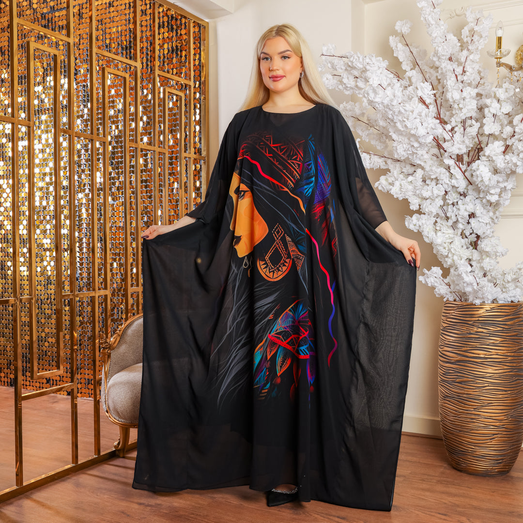 Dubai Chiffon Jalabiya- Printed