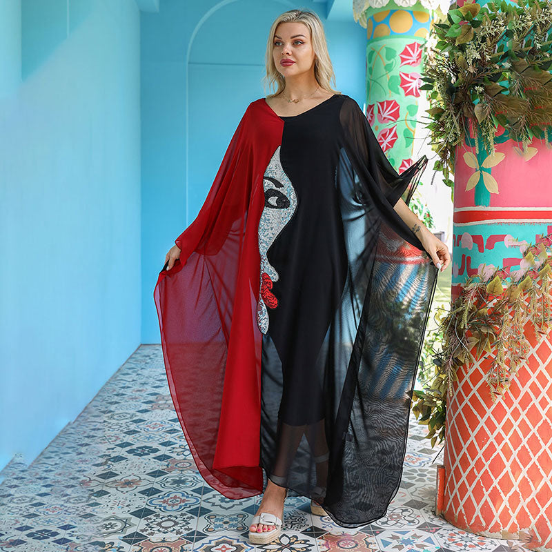 Dubai  Chiffon Jalabiya- Embroidered
