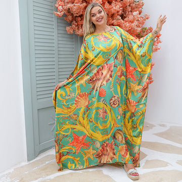 Dubai Silky Satin Jalabiya - Printed