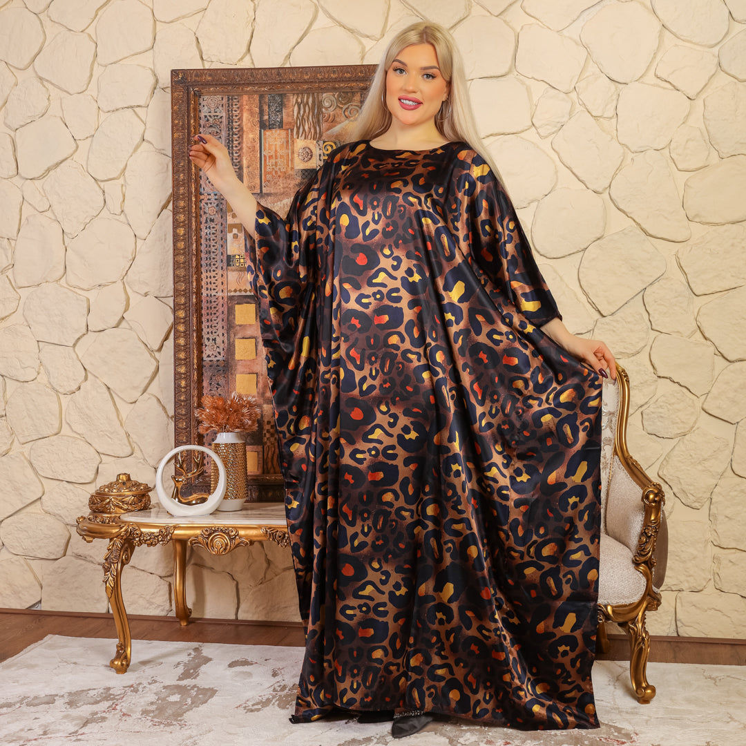 Dubai Silky Satin Jalabiya - Printed