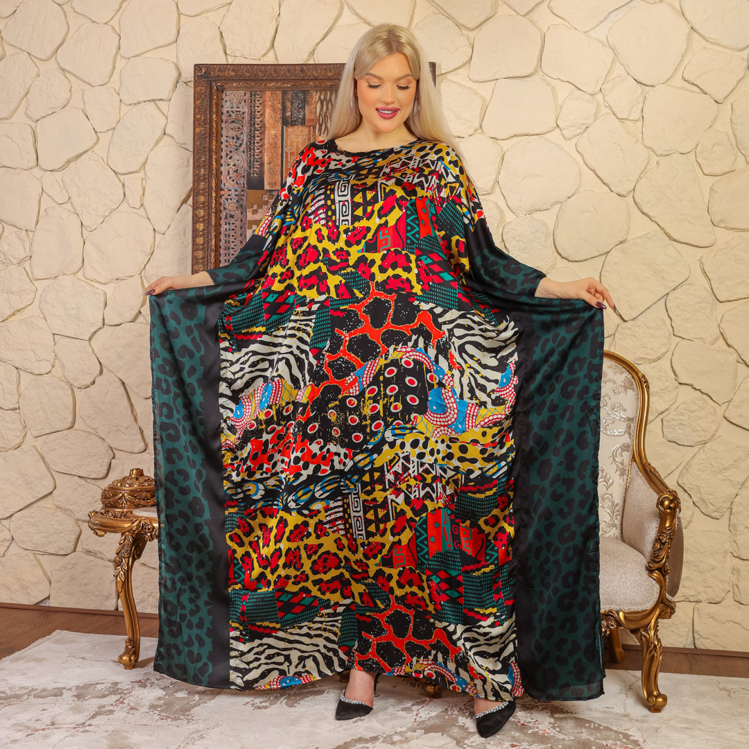 Dubai  Silky Satin Jalabiya - Printed