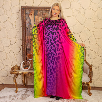 Dubai Silky Satin Jalabiya - Printed