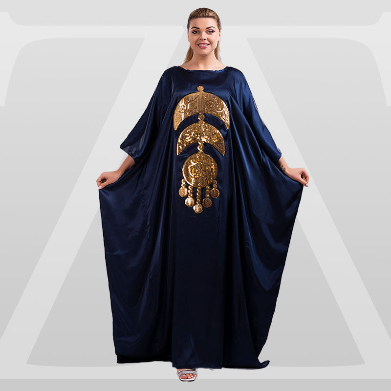 Dubai Silky Satin Jalabiya - embroidered