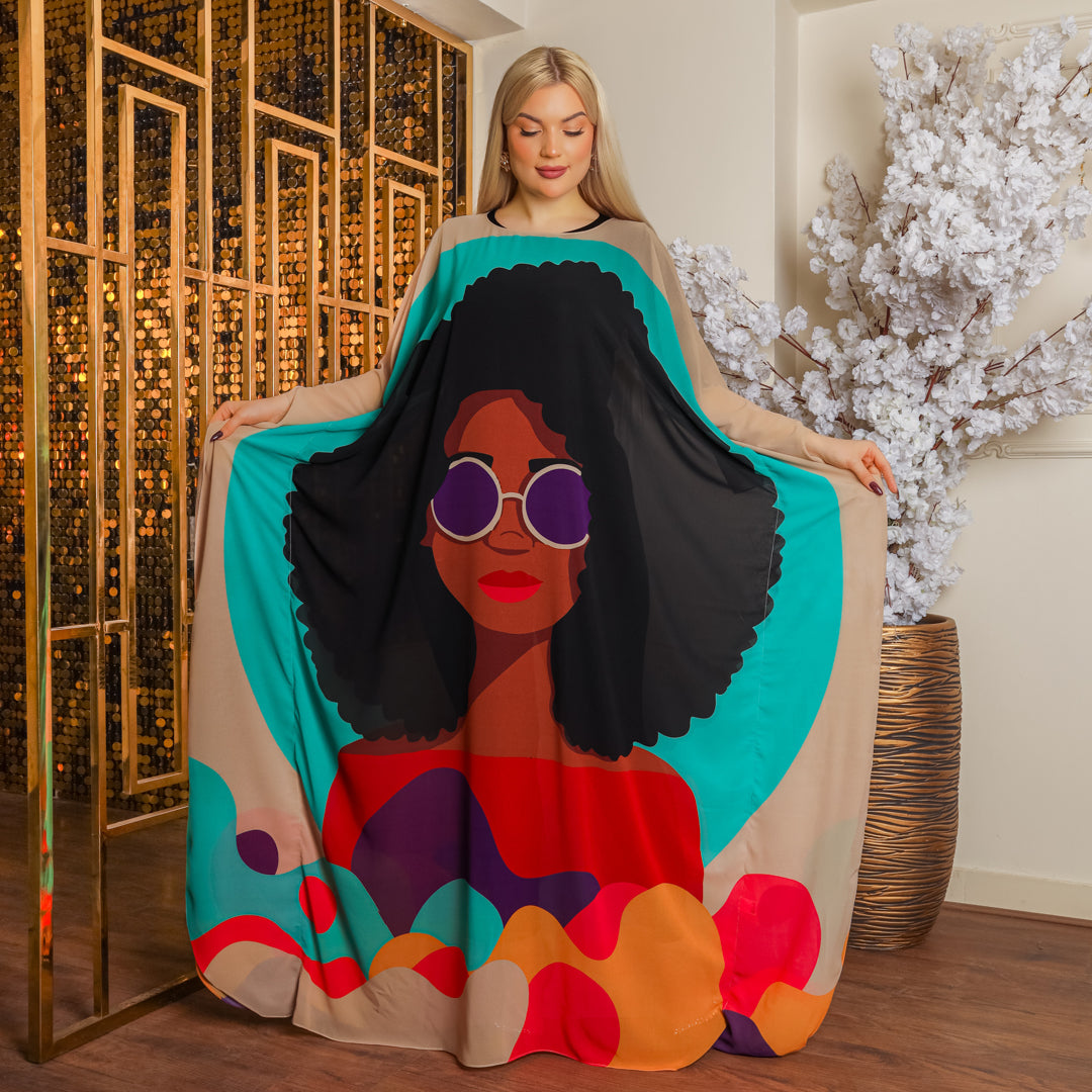 Dubai Chiffon Jalabiya- Printed
