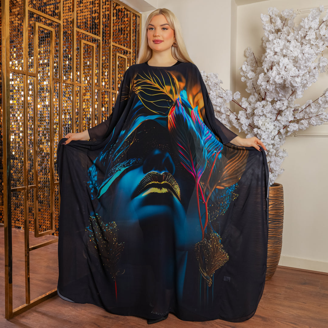 Dubai Chiffon Jalabiya- Printed