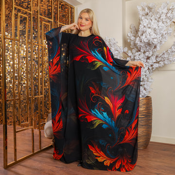 Dubai Chiffon Jalabiya- Printed