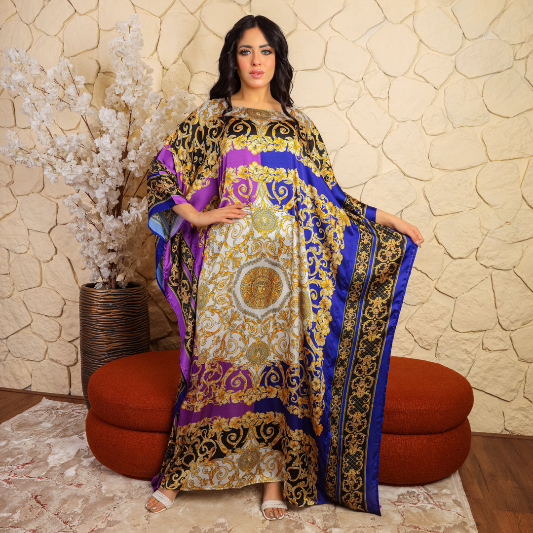 Dubai Silky Satin Jalabiya - Printed