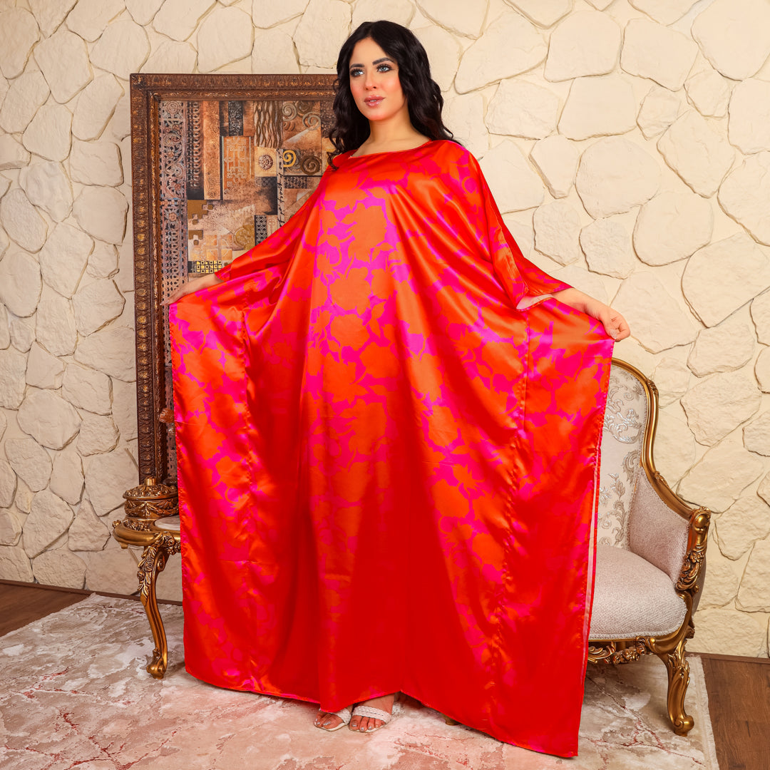 Dubai Silky Satin Jalabiya - Printed