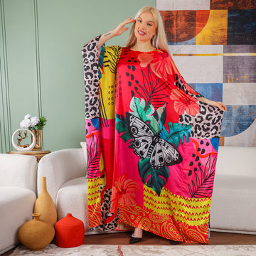 Dubai Silky Satin Jalabiya - Printed