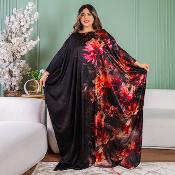 Dubai  Silky Satin Jalabiya - Printed