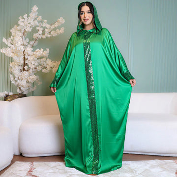 إسدال مغربى   حرير ستان - ساده 