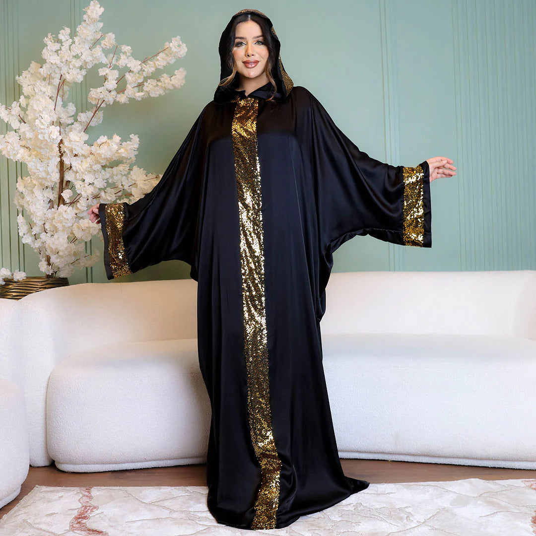 إسدال مغربى   حرير ستان - ساده 