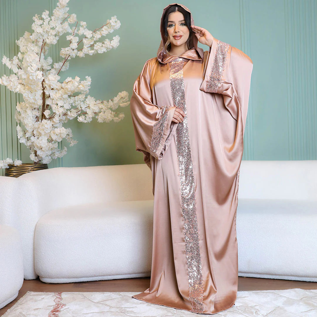 إسدال مغربى   حرير ستان - ساده 