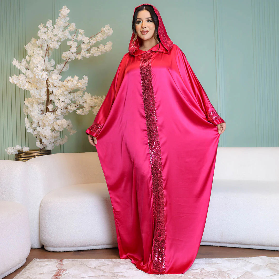إسدال مغربى   حرير ستان - ساده 