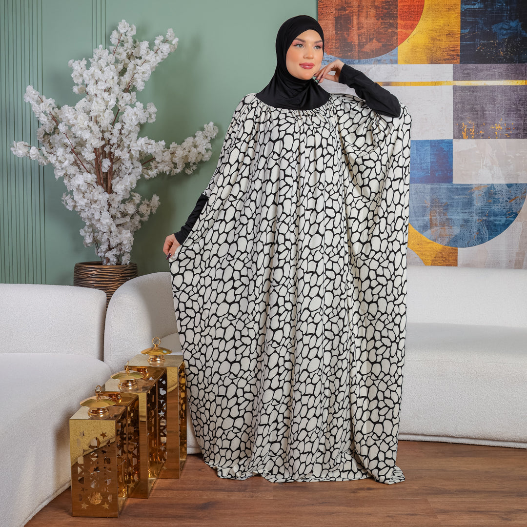 ثوب صلاة كريب كويتي عملي مع غطاء الرأس