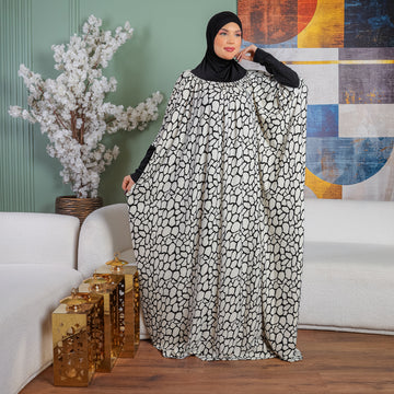 ثوب صلاة كريب كويتي عملي مع غطاء الرأس