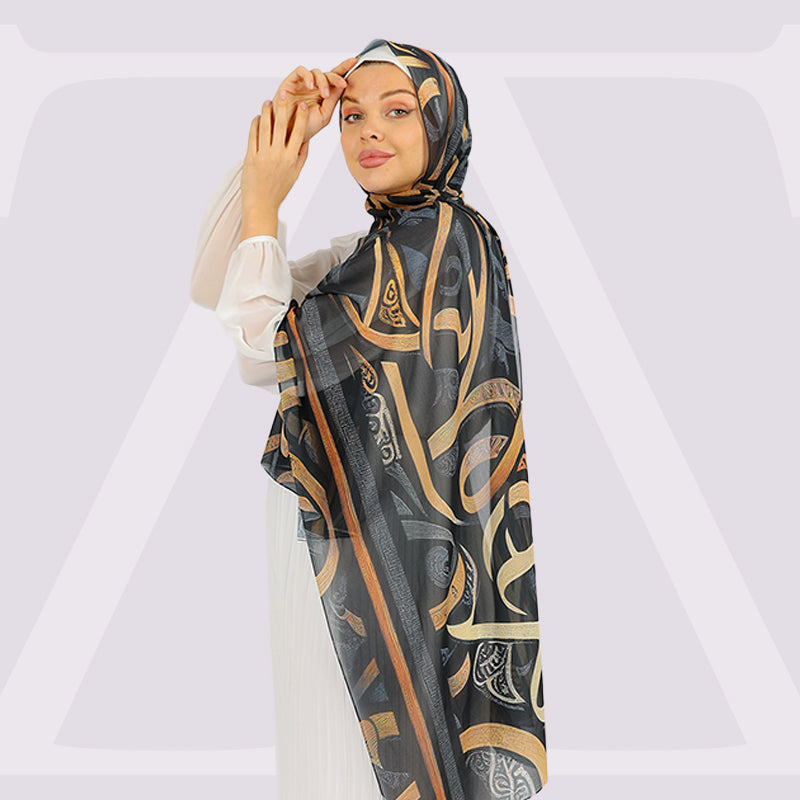 طرحة شيفون - مطبوع