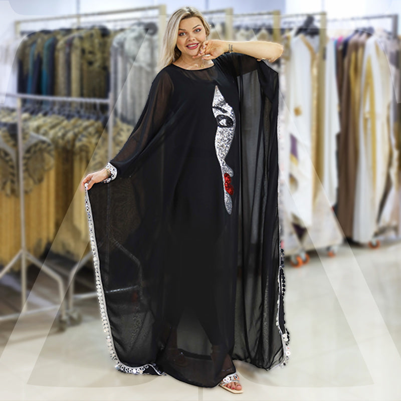 Dubai  Chiffon Jalabiya- Embroidered
