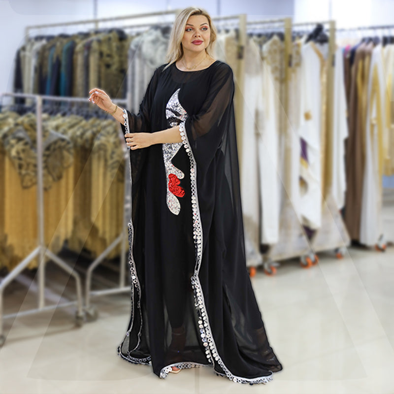Dubai  Chiffon Jalabiya- Embroidered