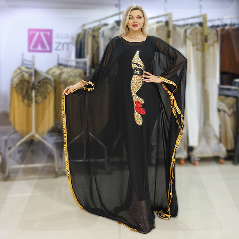 Dubai  Chiffon Jalabiya- Embroidered