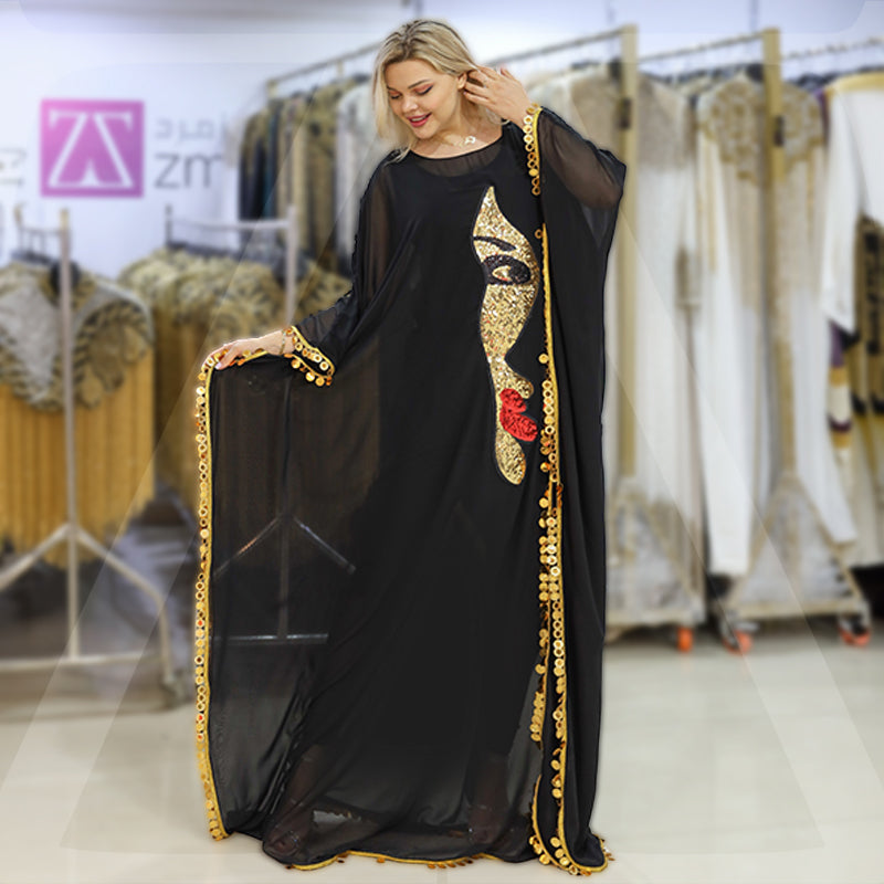 Dubai  Chiffon Jalabiya- Embroidered