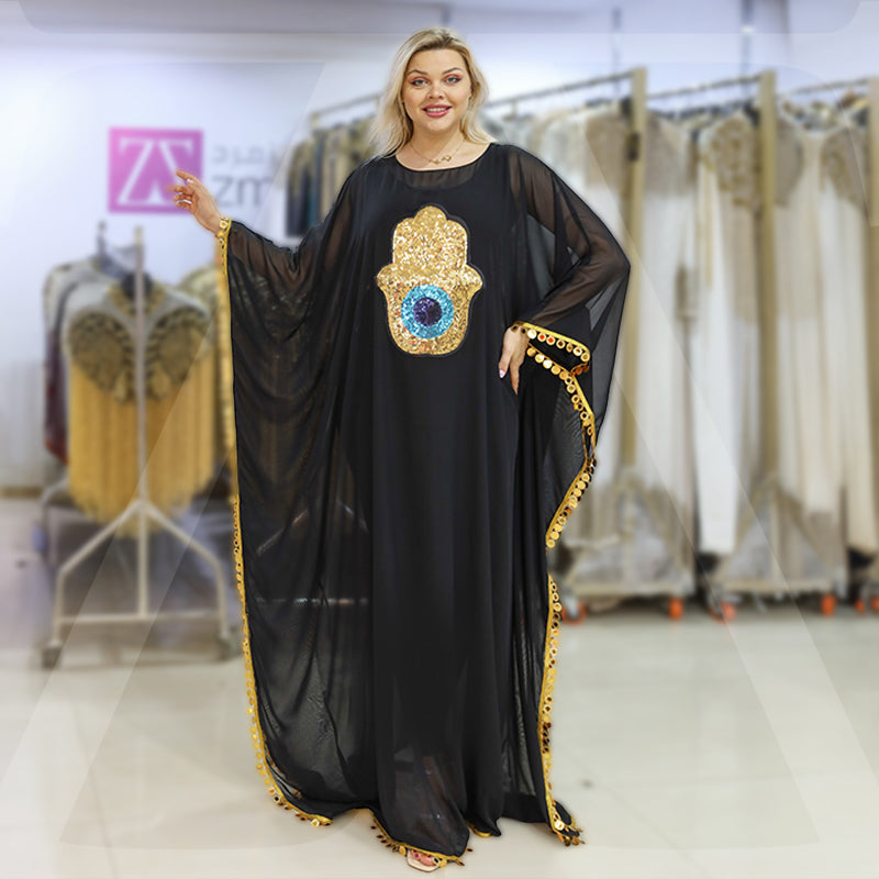 Dubai  Chiffon Jalabiya- Embroidered