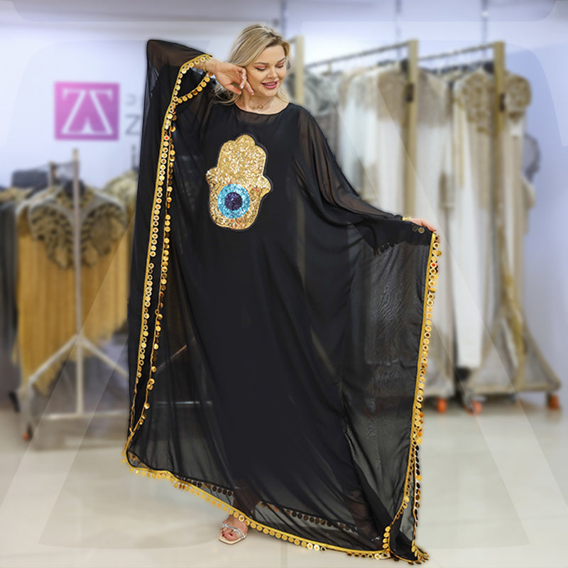 Dubai  Chiffon Jalabiya- Embroidered