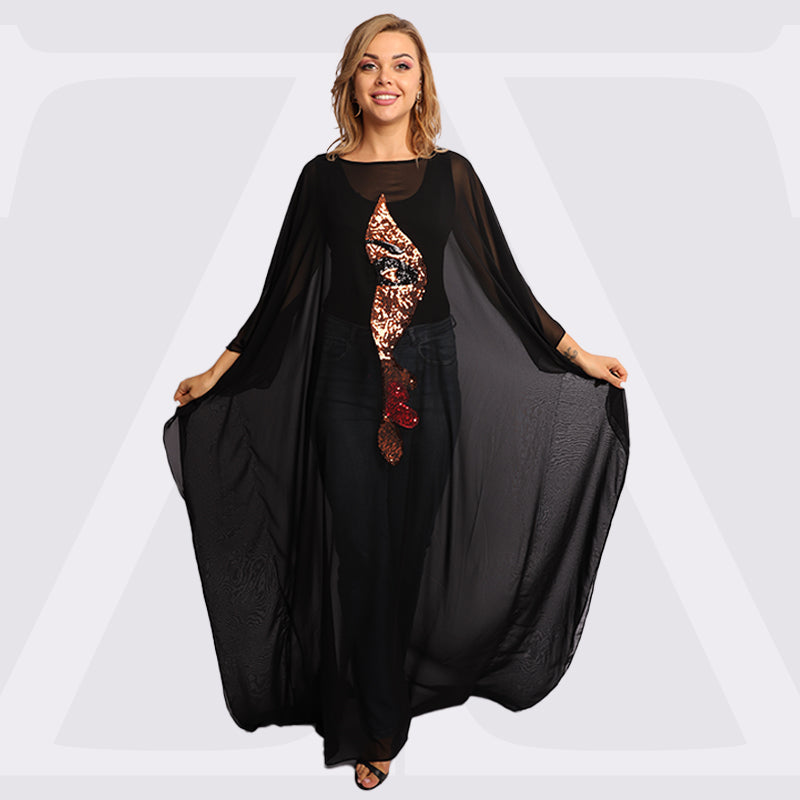 Dubai  Chiffon Jalabiya- Embroidered