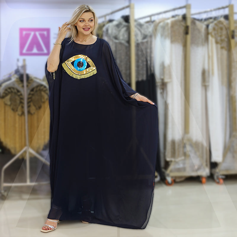 Dubai  Chiffon Jalabiya- Embroidered